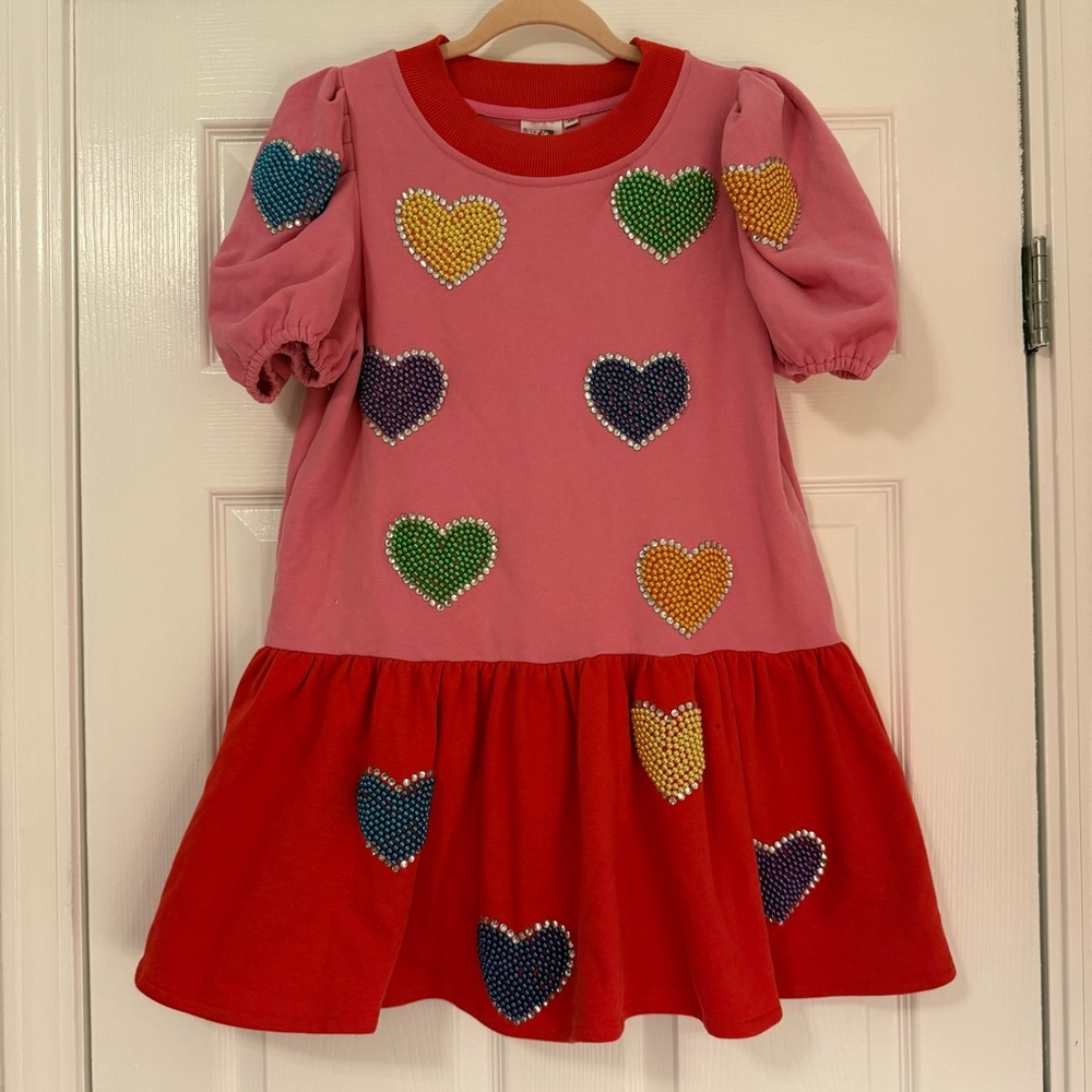 Queen of Sparkles Pearly Hearts Dress - XS